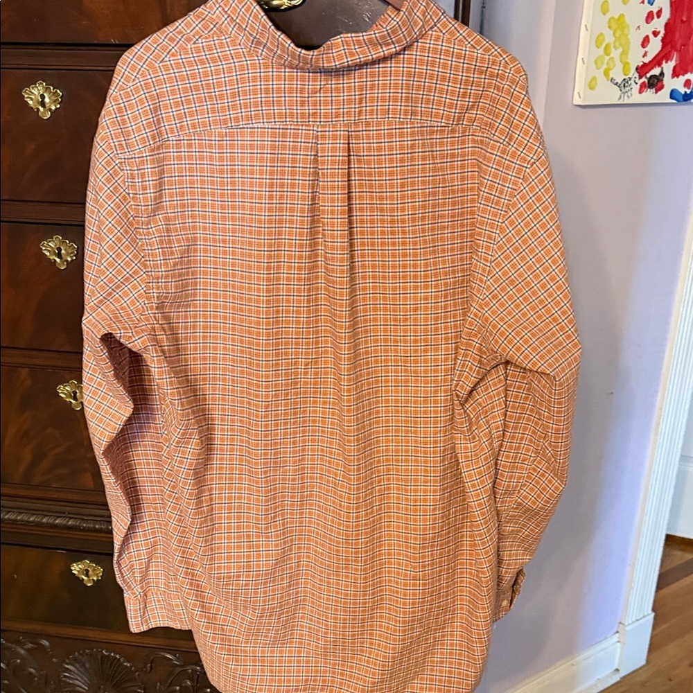 Ralph Lauren Men's Orange Plaid Shirt - Picture 4 of 5